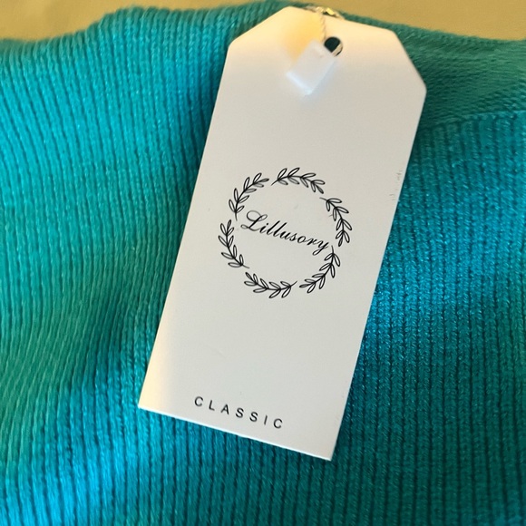 Elegant Teal Turtleneck Sweater - Picture 3 of 5